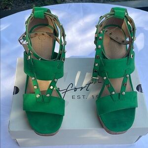 Green Studded Sandals